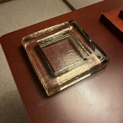 Heavy glass candle holder