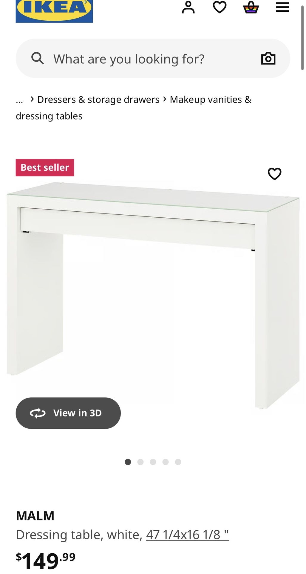 IKEA Malm Dressing Table/desk