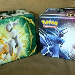 Mint Condition Pokemon Lunch Box Collectors Chest Tin Tcg Trading Cards Bundle Deal