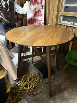 MCM SOLID WOOD 41” TALL 42” DIAMETER TABLE