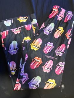 Rolling Stones Lip Logo Print Pajama Pants