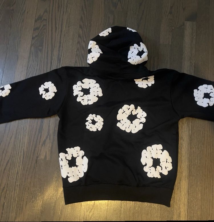 Black Denim Tear Hoodie Size Medium