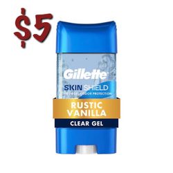Gillette Skin Shield Rustic Vanilla Clear Gel Deodorant