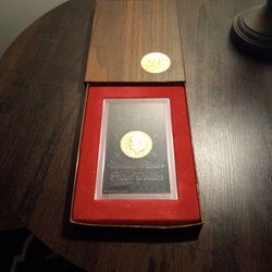 1974 S Eisenhower Proof Dollar Gold Toning 