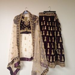 Velvet 3 Peice Indian Dress Langa