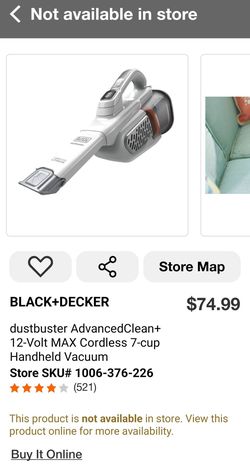 BRAND NEW NIB SEALED BLACK+DECKER Dustbuster AdvancedClean+ 12-Volt MAX Cordless 7-cup Handheld Vacuum