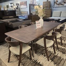 MID CENTURY MODERN WOODEN EXTENSION DINING TABLE FINANCING OPTIONS AVAILABLE 