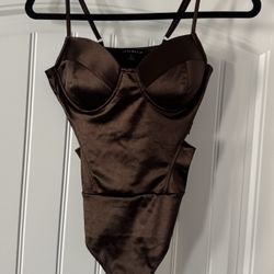 Brown Corset Bodysuit 