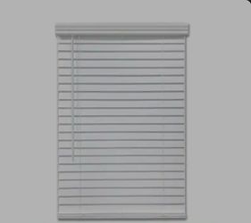 White Cordless Faux Wood Blinds for Windows with 2 in. Slats - 24.5 in. W x 72 in. L