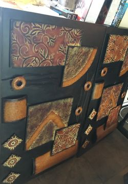 Orange black autumn colors wall art decoration metal decor