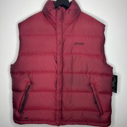 Spyder Xscap Adirondack 700 Down Puffer Vest Mens XL Brick Red Vintage NWT *FLAW