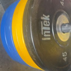 2 -Intek Bumper 45lb Plates 