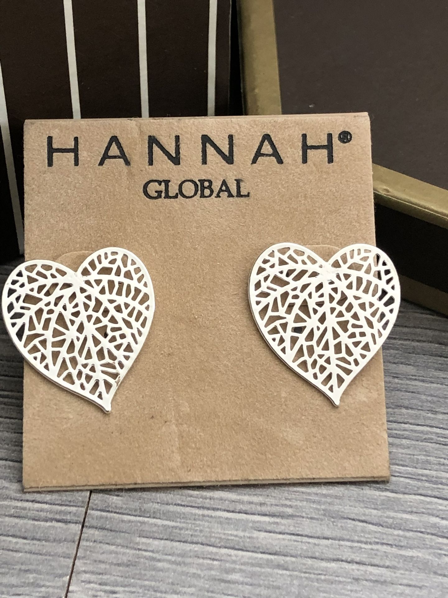 Filigree Silver Tone Heart Earrings 