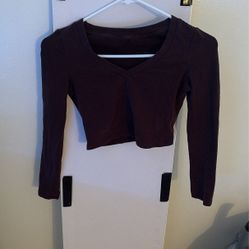 Brown Crop Long Sleeve