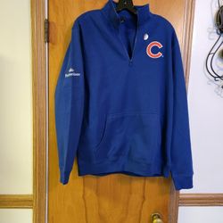New Never Worn Cubs Budweiser Men's Large 1/4 Zip Pullover With Front Pouch Pocket 