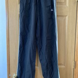 Vintage Y2K Adidas Nylon Track Pants Men’s Size XL - Wide Baggy Leg - Zipper & Velcro Ankles