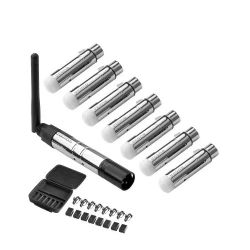 DMX Wireless Receiver, 7 Receivers & 1 Transmitter, 2.4G ISM Band, 656 ft Transmission Range, with Bag and Adapter, Wireless Stage Lighting Control, f