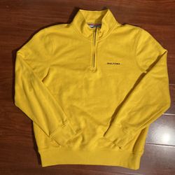 Tommy Hilfiger Vintage Yellow Embroidered Half-Zip Jacket