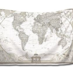 World Map Linen Tapestry 