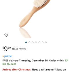 BoAn Wooden Baby Hair Brush, Natural Soft Goat Bristles, Cradle Cap Brush for Newborns & Toddlers, Perfect Scalp Grooming Product for Infant
