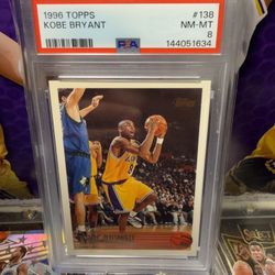 1996 Topps Rookie Kobe Bryant PSA 8