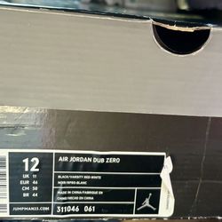 Brand New Never Worn Jordan’s AIR JORDAN DUB ZERO Shoes Size 12
