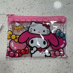 New Sanrio Hello Kitty 50th Anniversary Mini Vinyl Pouch My Melody Pattern