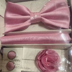 Solid Color Necktie, Satin Bow Tie, Pocket Square, Lapel, Cuff Links