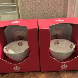 2 Royal albert polka rose vintage cup and saucer