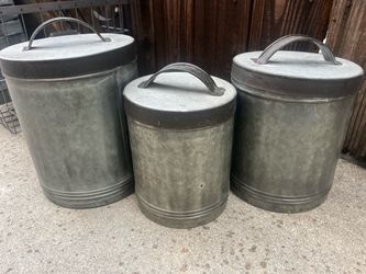 Food safe galvanized metal canisters