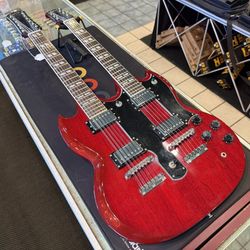 2001 Epiphone G-1275 Cherry Red Double-Neck SG