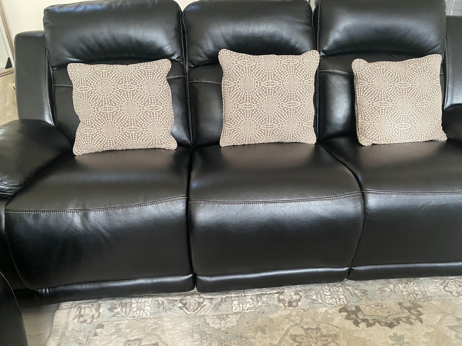 Black Sofa Set With Recliners