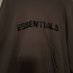 Fear of God Essentials Hoodie – Taupe/Brown – Size Small