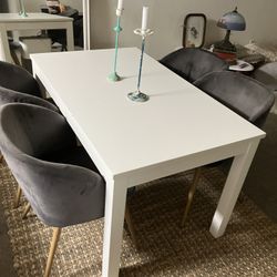 White Dining Table For 6- With Chairs