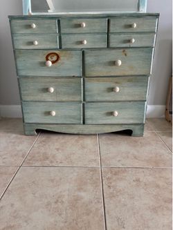 Coastal teal dresser