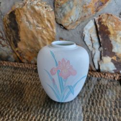 Ceramic Pot With Pastel Flower