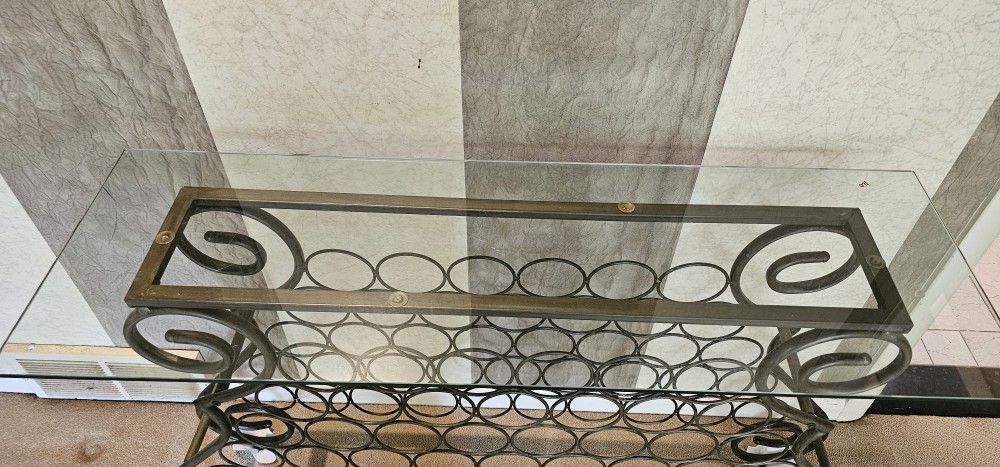 Glass Top Metal Wine Rack