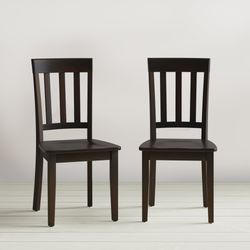 Simplicity Espresso Slatback Chair (Set of 2)