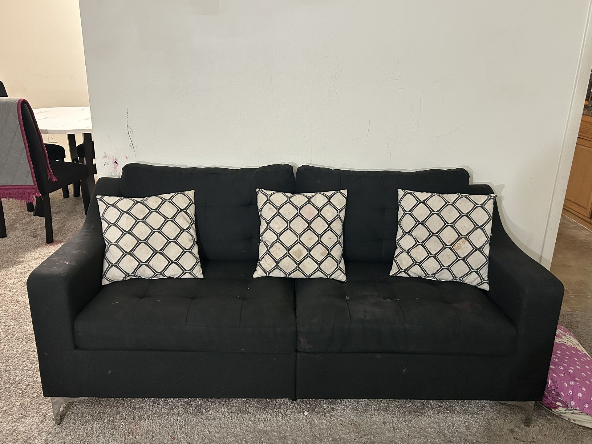 5 Seater Sofa , Black Color, BoBs Furniture