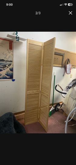 LOW PRICE MOVING- NEW WAYFAIR $300 RETAIL REAL WOOD LOUVRE DOOR
