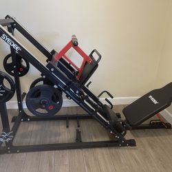 Leg Press With Rubber Plated Weights