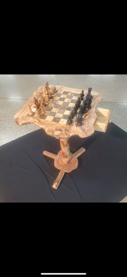 Chess Hand Made From Olive Wood