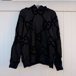 Gucci Jumbo GG Flocked Hoodie - Black (Size XL)