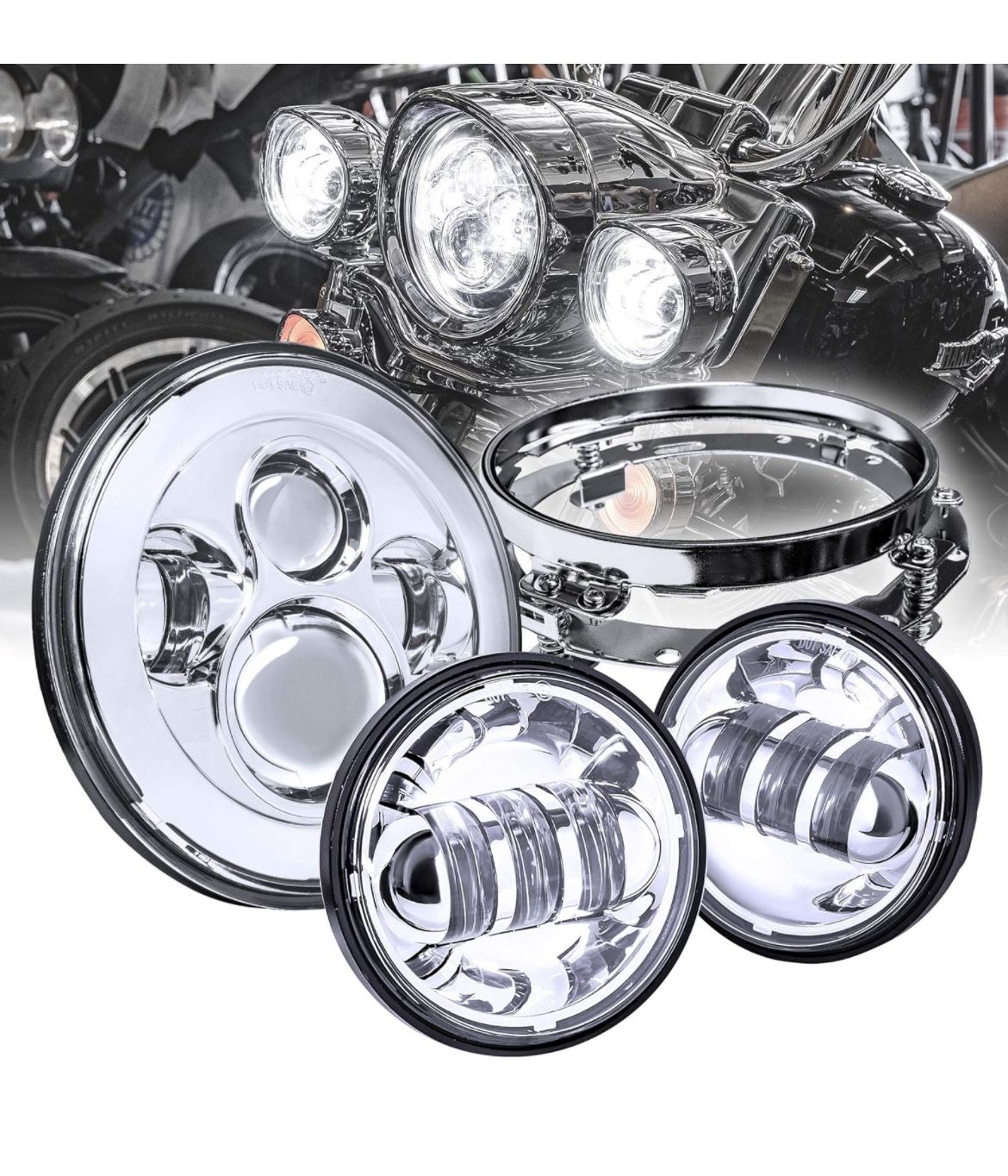 Headlight And Passing lights Led For Motorcycle