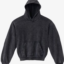 Heavy Fleece Hoodie (Mineral Wash) Carbon Black