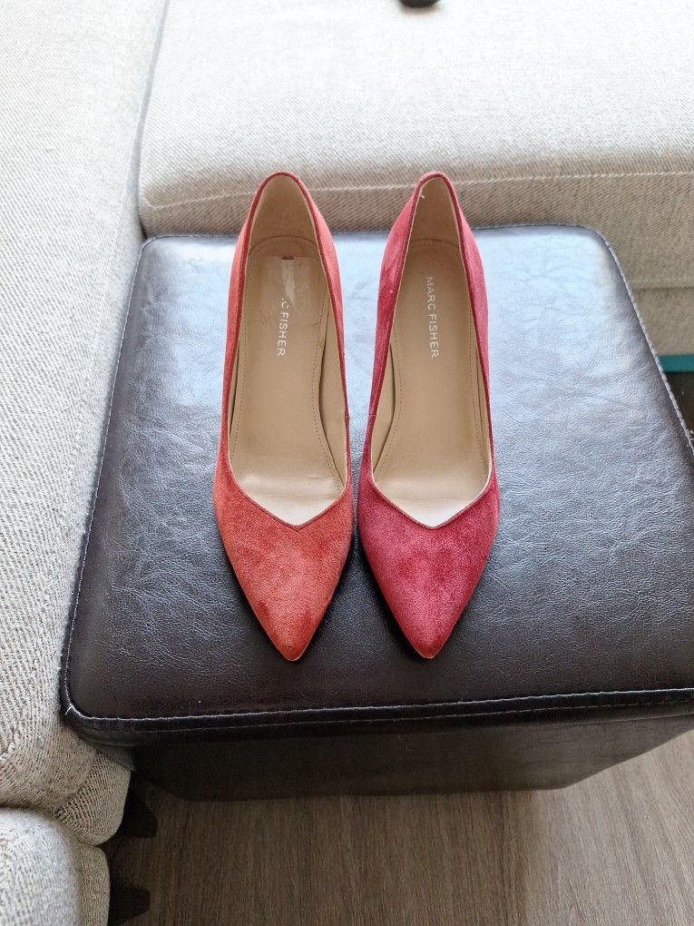 Marc Fisher Red Suade Pumps Sz6 