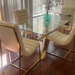 Modern Glass Dining Table Set – 6 Chairs – $150 OBO