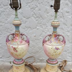 Fabulous! Antique Lamps 100 Plus Years Old Fine European Porcelain