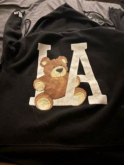 LA jacket zip up with hoodie and bear size medium