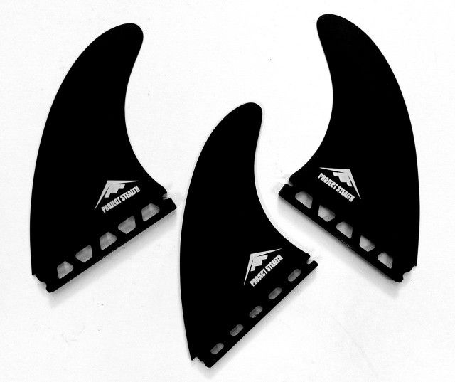 "PROJECT STEALTH" ALL GLASS MR TWIN/AM1/M5/ SURFBOARD FINS E5